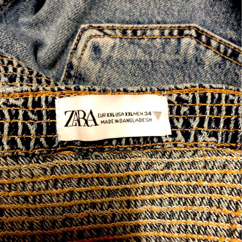 Zara TRF Denim Cargo Overalls - Picture 9 of 11
